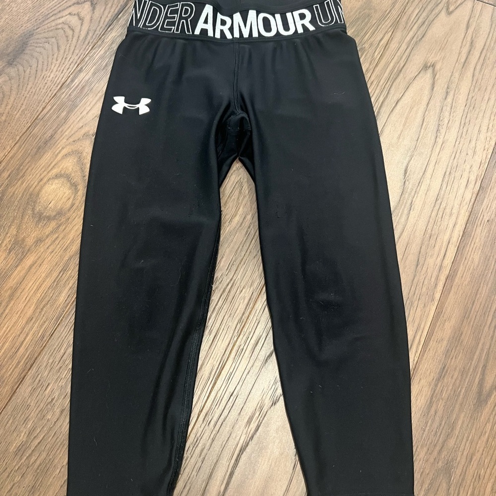 Under Armour 3/4 Length Capri Leggings Youth Girls Small